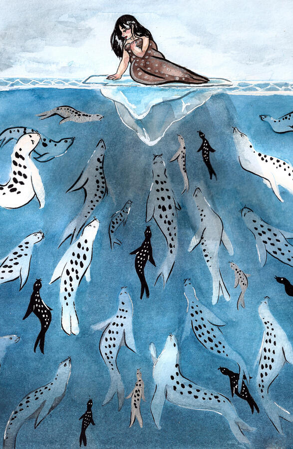 “Selkie” - watercolor mixed media, 2017