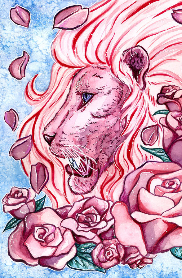 “Lion” - watercolor mixed media, 2016